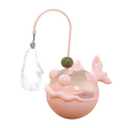 Cat Interactive Toys,Wobble Kitten Treat Dispensing Ball with Catnip and Feathers, Indoor Puzzle Slow Feeding, Cats Treat Dispenser Kicker Toy for Large, Medium and Small Cats (Pink, Fish)
