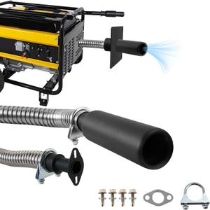 Generator Exhaust Extension Silencer Kit - Generator Muffler Silencer Kit Insulated Through-Wall Mounting Plate Compatible with Honda Eu6500/Eu7000is Firman H07552 Wh03242 T07571 T07573, Reduce Noise