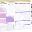 Weekly To Do List Notepad, 8.5''x11'' Weekly Desk Planner with 52 Tear Off Sheets Undated Weekly Planner Habit Tracker & Productivity Organizer for Home School and Work, Purple