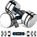 Northdeer Steel Dumbbells Ultracompact & Adjustable Chrome Dumbbell with Foam Handles 5lb 10lb 15lb 20lb 30lb 50lb Home Gym Workout (Choice of Size)