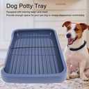 Dog Potty Tray, Removable Portable Dog Litter Box Indoor Puppy Pee Pad Holder with Grille for Small and Medium Dogs, Stable Structure, Safe Material