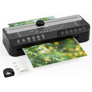 9-Inch Laminator Machine,A4 Cold & Thermal Laminator Machine,85-Second Quick Heat-Up,Thermal Lamination ABS Jam-Release,40 Pouches,Paper Cutter & Corner Rounder - Perfect for Teachers, Home & Office