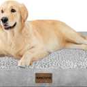 Large Dog Bed Orthopedic Washable: Beds Bolster XL Bed Large Big Dogs Memory Foam Couch Sofa Waterproof with Removable Cover (36.0"L x 27.0"W x 6.5"Th, Light Grey)