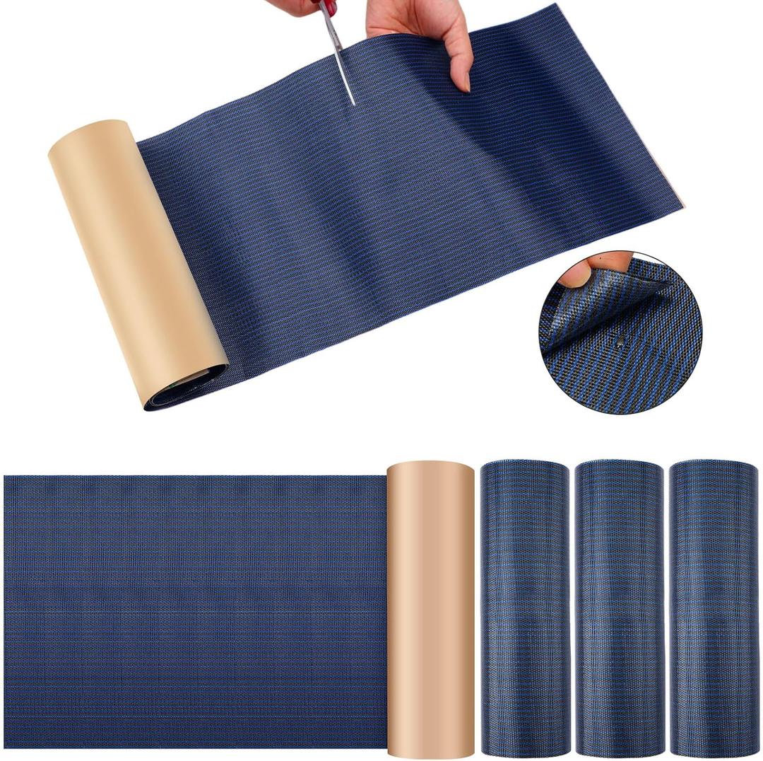 2 Rolls Pool Patch Repair Kit 8 x 39 Inch Self Adhesive Swimming Safety Cover Patch Kit Pool Cover Repair for Inground (Classics,Dark Blue)