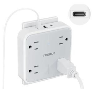 Multi Plug Outlet Extender, TESSAN Surge Protector Splitter with 3 USB (1 USB C Port) Wall Charger, Multiple Expander for Travel, Home, College Dorm Room