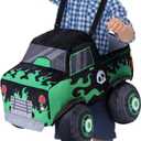 3D Halloween Car Costume Ride-in Monster Truck Costume for Child 3 to 6 Years, School Bus Dress up Role Play Party for Birthday, Preschool, Kindergarten Classroom