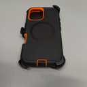 Phone Case for iPhone 16 Case with Belt Clip, Defender for iPhone 16 Case with Stand, [Compatible with MagSafe] 3-Layer Heavy Duty Rugged Military Grade Protection Cover for iPhone16 (Black+Orange)