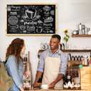 2-in-1 Double-Sided Magnetic Chalkboard 36"x24", Chalk Calendar Board & Large Blackboard for Kitchen & Home Decor, Schedule, Menu, Back-to-School Gift - Hanging Chalk Board with 2 Liquid Pens, Wood