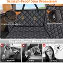 URPOWER Backseat Extender for Dogs - Hard Bottom Dog Car Seat Cover for Back Seat, Dog Hammock for Car and SUV, Pet Rear Seat Protector Dogs Travel Bed with Mesh Window & Side Flaps (All Black)