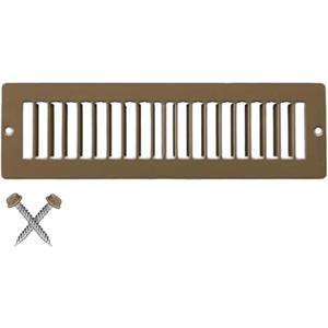 HVAC Premium 12" x 2" Toe Space Grille - HVAC Vent Cover [Outer Dimensions: 13.5 X 3.5] - Brown