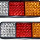 75 LED Trailer Lights, Turn Signal Running Brake Reverse LED Trailer Lights, Waterproof IP68 Taillight for Boat Utility Kit Truck RV Camper UTV UTE Vans (Pack of 2)