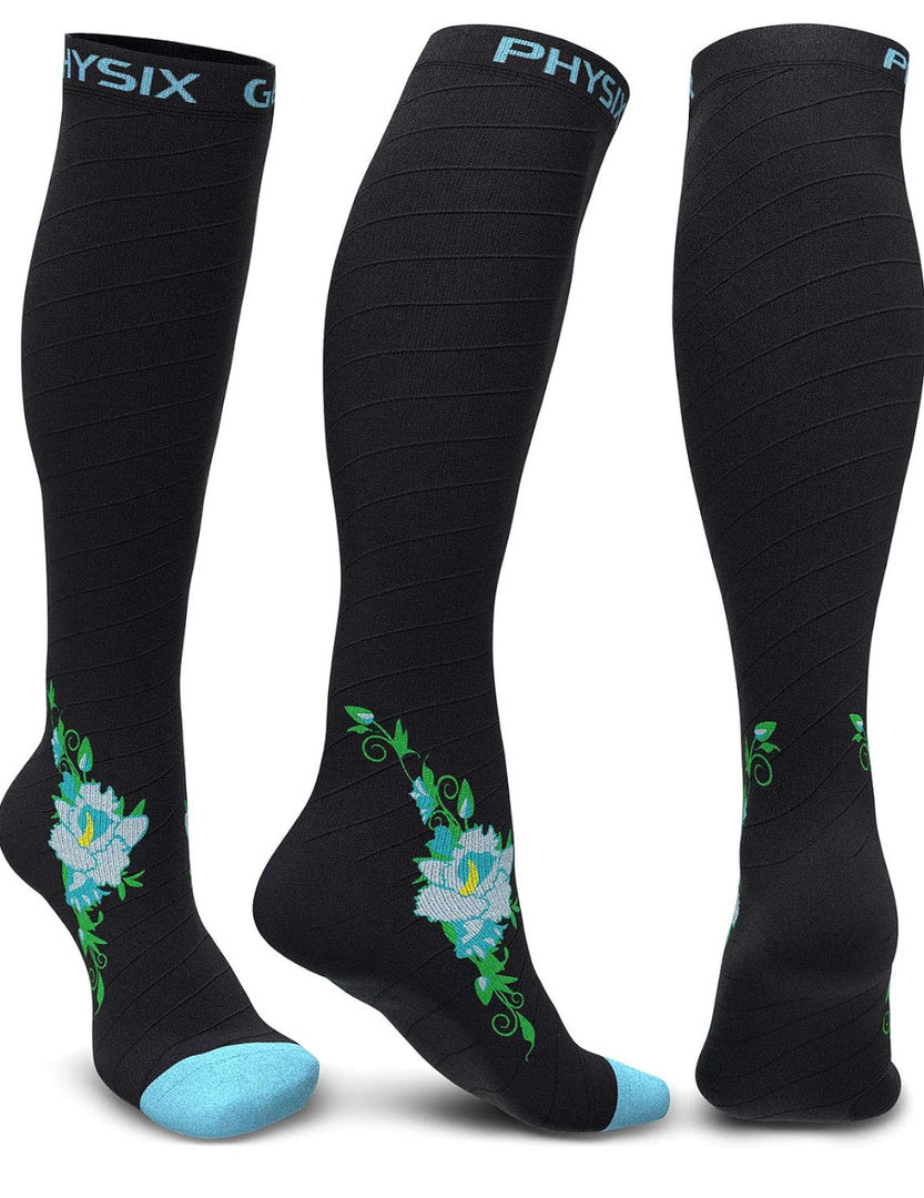 Physix Gear Compression Socks 20-30 mmHg - Men & Women - Running, Nurses, Shin Splints, Flight, Travel