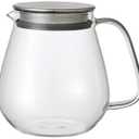 Kinto Stainless Unitea One Touch Teapot 720 Milliliter (24.35 Fl. Oz.) - Heat-resistant Glass Teapot with Stainless Steel Strainer in Lid (Japan Import)
