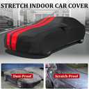 WinPower Indoor Car Cover, Stretch Dustproof Protection Fit 192-203 Inch Sedan Full Car Cover for Underground Garage Car Show, Black and Red