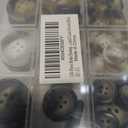 110-Piece Resin Sewing Buttons Set, 4-Hole Round Buttons, 15mm/20mm/25mm, 5 Colors for Blazers and Coats Brown/Black