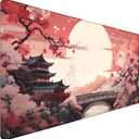 Japanese Large Gaming Mouse Pad with Stitched Edges, 31.5" x 15.7" Large Extended Computer Pad, Mouse Pad Protector with Non-Slip Waterproof Rubber Base for Laptop Office Accessories, Sunset