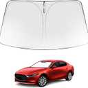 Proadsy 2025 Upgrade Windshield Sun Shade Custom Fit Mazda 3 2019-2023 2024 2025 Mazda3 Hatchback/Sedan Front Sunshade Protector Foldable Sun Visor Blocks UV Rays Keep Car Cooler