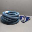 POOLWHALE Professional 1-1/2-Inch x 24-Feet Swimming Pool Vacuum Hoses with Swivel Cuff and Triangular Weighted Flex Vacuum Head, Perfect for Above Ground and Small Inground Pools