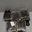 Yeaqee 50 Pcs Mini Metallic Paper Gift Bags with Handles 4x2.75x4.5'' Tiny Small Gift Bags with Thank You Tag for Wedding Graduation Birthday Party Return Gifts Jewelry Business (Black,Gold)