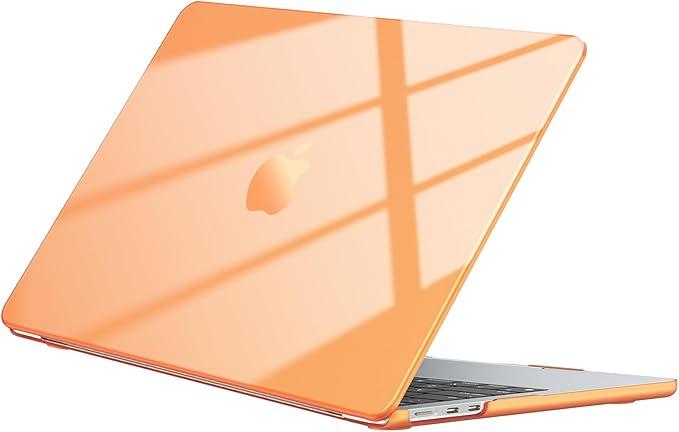 EooCoo Case Compatible with MacBook Air 13 inch M5 20262022 M4 M3 M2 A3449 A3240 A3113 A2681, Crystal Hard Shell Scratch Resistant Protective Cover Compatible for MacBook Air 13.6 inch Case, Orange