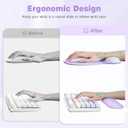 Ospelelf Keyboard Wrist Rest Set with Ergonomic Mouse Pad - 3-in-1 Memory Foam Support for Pain Relief, Office & Gaming with Coaster Purple
