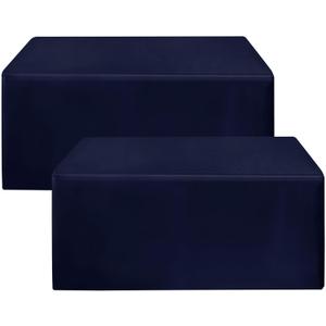 HolidayIdeas 2 Pack Fitted Table Clothes - 48 x 24 Inch - Navy Rectangle Tablecloths for 4 Foot Tables, Polyester Fabric Table Covers for Parties, Holiday Dinner, Wedding, Trade Show