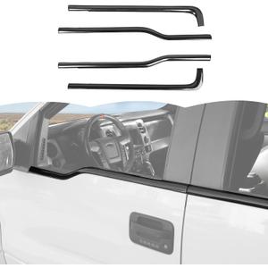 RT-TCZ Window Trim Strip Cover Window Molding Trim Cover Decoration Exterior Accessories for Ford F150 Raptor 2009-2014 (Black Carbon Fiber)