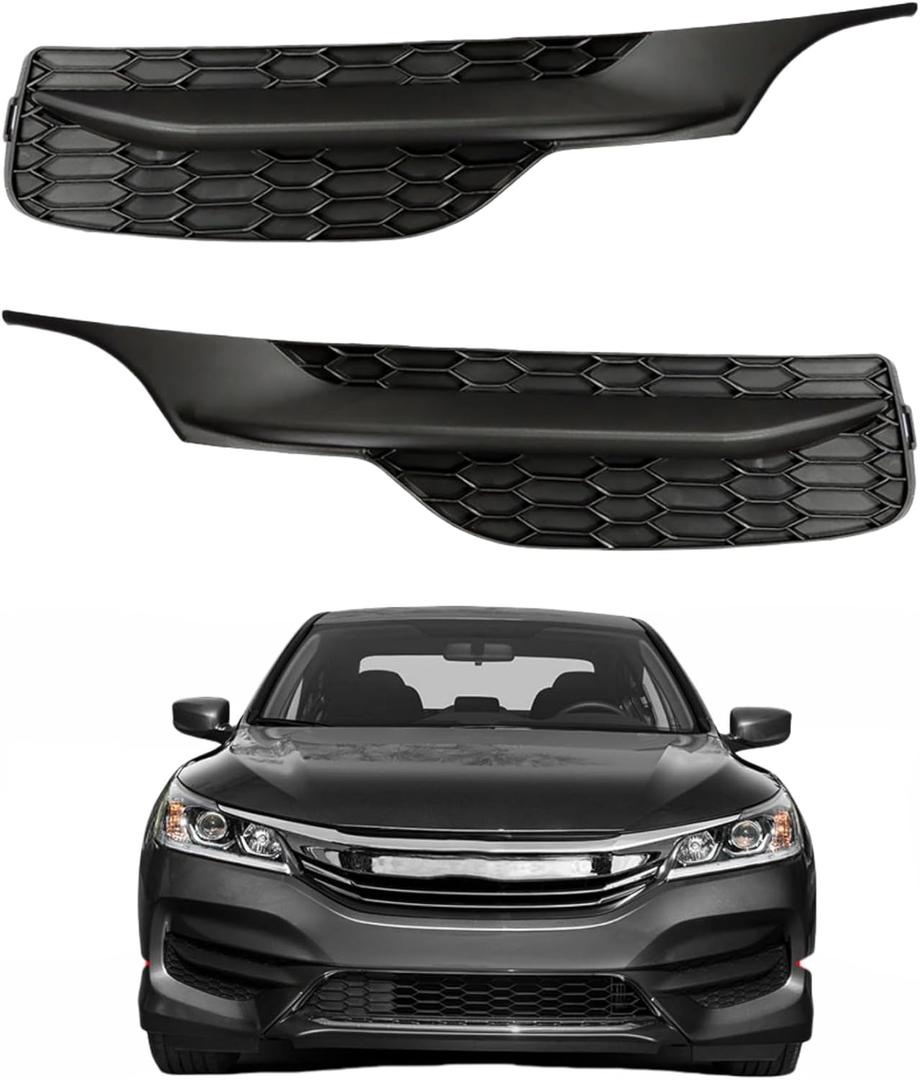 Labwork Front Bumper Fog Light Cover Driver Left Side and Passenger Side Replacement for Honda Accord 2016-2017 1102T2FA51 71112T2FA51