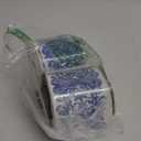 Reliant Ribbon 93861W-685-10F Regal Filigree Printed Dupioni Wired Edge Ribbon, 4 Inch X 10 Yards, White/Blue