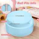 Foam Baby Ball Pit 35.4"x 11.8" for Toddlers, Soft Round Kiddie Playpen Ball Pool for Kids with Soft Memory Sponge for Babies Indoor Game(Balls not Included) Blue 35.4IN