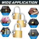 24 Pcs Solid Brass Padlocks Keyed Alike, Locker Locks with Same Keys, Weatherproof Strong, 30mm 1-3/16'' Small Yellow Gym Lock, for Toolbox, Luggage, Storage Unit, Backpacks