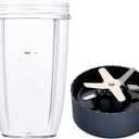 Upgrade Blender Cup and Blade Fit for Nutribullet 600w/900w, Replacement Parts 24oz Cup and Extractor Blade, Blender Accessories (2 Pcs)