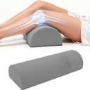 Under Knee Pillow for Sleeping on Back - Half Moon Bolster Pillow for Legs - Memory Foam Knee Pillow for Back Sleeping with Removable Cooling Cover (Dark Grey)