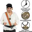 Spooktacular Creations Halloween Pirate Coin Necklace Pirate Skull Necklace Accessories for Men Women Halloween Cosplay, Pirates Costume, Halloween Dress Up Party Favors