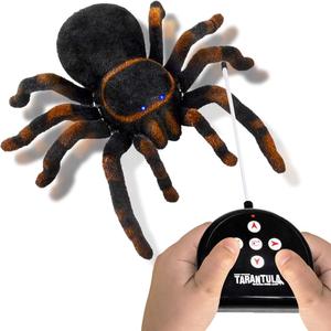 ArtCreativity Remote Control Spider, Includes 1 Tarantula & 1 Controller, 360 Rotating RC Spider Prank Toy with 8 Individually Moving Legs, Furry Texture, and Light Up Eyes, Great Easter Toy for Kids