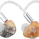 Linsoul Kiwi Ears Orchestra Lite Performance Custom 8BA in-Ear Monitor IEM with Detachable 4-core 7N Oxygen-Free Copper OFC Cable, Handcrafts Faceplate for Audiophile Studio Musician (Orange)