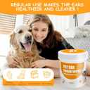 Ear Finger Wipes for Dogs & Cats, 50 Count Dog Ear Cleaner Finger Wipes, for Dirty, Waxy, Smelly Ears - Soothes & Relieves Ear Itching, All Natural Ingredients