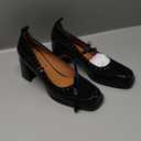 U-lite Women's Pumps Mary Jane High Heel Square Toe Oxfords Dress Shoes Casual Style, 8