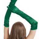 Long Green Gloves Costume Women Long Dark Green Satin Elbow Length Gloves 21" for Opera, Halloween Costume, Witch Cosplay, 1920s Gatsby Party, Roaring 20s Accessories, Dance & Formal Dress up