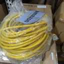 100ft 10 Gauge Outdoor Extension Cord Waterproof with Lighted Indicator,10 AWG SJTW Heavy Duty 15Amp 1875W, 3 Prong Cords Flexible Copper Yellow ETL Listed