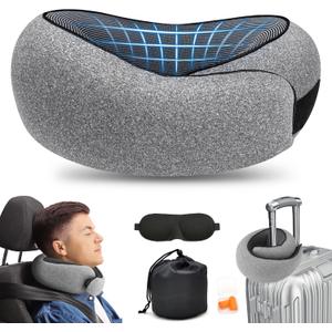 2 x Travel Pillows for Airplanes, 2024 New Pillow for Traveling, Soft Airplane Neck Pillow, Memory Foam Travel Neck Pillow for Long Flight, Suitable for Airplanes, Offices and Cars