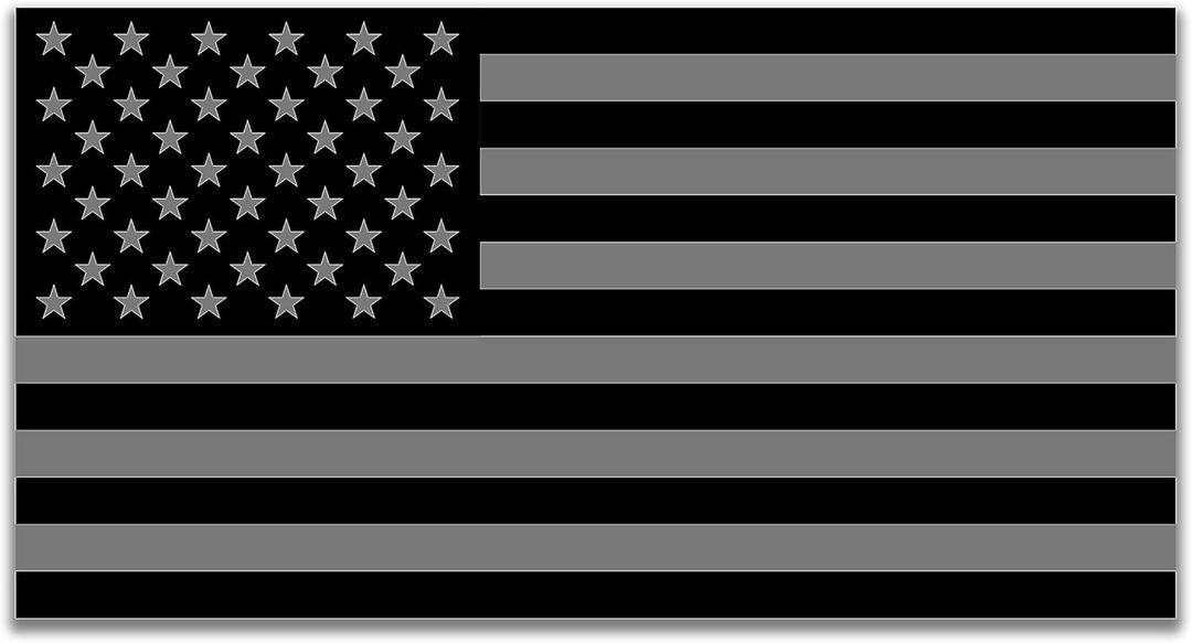 Black/Gray Subdued Tactical American USA Flag Sticker United States Auto Car Decal Window Bumper (12" x 6")