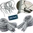 1 5/8" Chain Link Fence Ties 11 Gauge Galvanized Steel Twist for Securing Fences on Farms/Ranches/Gardens - (100 Pack)