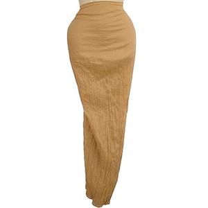 Rastogi Handicrafts Women Solid Color Wrap Cover Swimsuit rinkle Cloth with Pom Pom (Beige)
