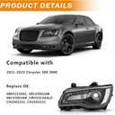Projector Headlights Assembly Compatible with 2011-2023 Chrysler 300 /300C