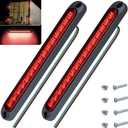 ecocstm 2 PCS Led Trailer Tail Light Bar, 10 Inch 15 Red Led Brake Lights Strip Assembly, IP67 Waterproof Trailer Light Kit for Golf Cart, for Marine Boats Golf Cart Offroad Truck RV UTV ATV
