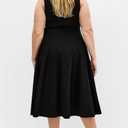 City Chic Women's Plus Size Dress - Mary Skater Midi, 18 Plus Black