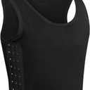 XUJI Transgender FTM Breathable Cotton Elastic Band Colors Chest Binder Tank Top (M-6XL) (Large, Black)