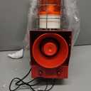 Alarm Siren Waterproof Indoor/Outdoor Security Emergency Adjustable 130dB Loudest Sirens with Beacon Light Protective Net Plug for Factory, Office, Warehouse, School AC110-120V