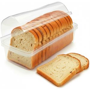 Kitchen Discovery Plastic Bread Box Container Preserve Bread Up To 5 Days and Keep Flavor and Freshness - Bread Box Plastic Storage